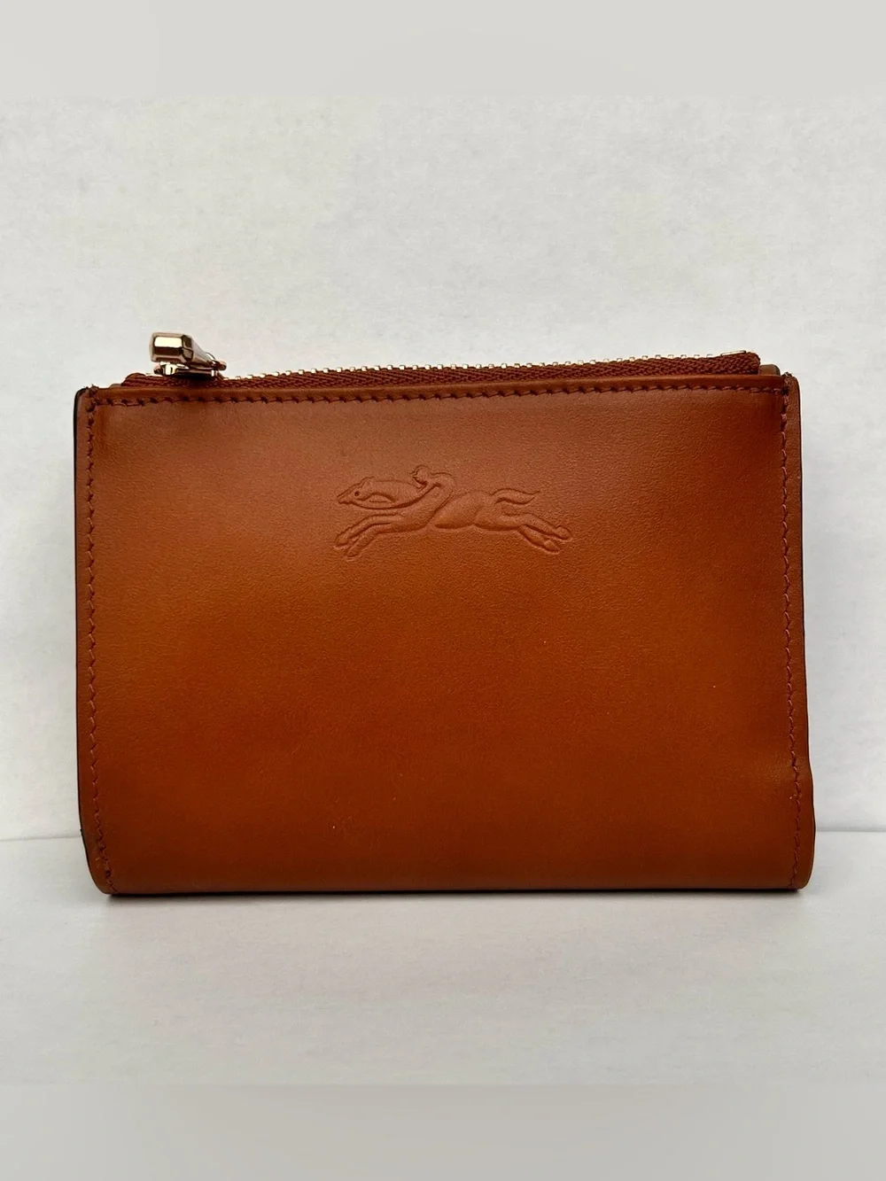 Longchamp ÉPURE Compact Wallet in Cognac